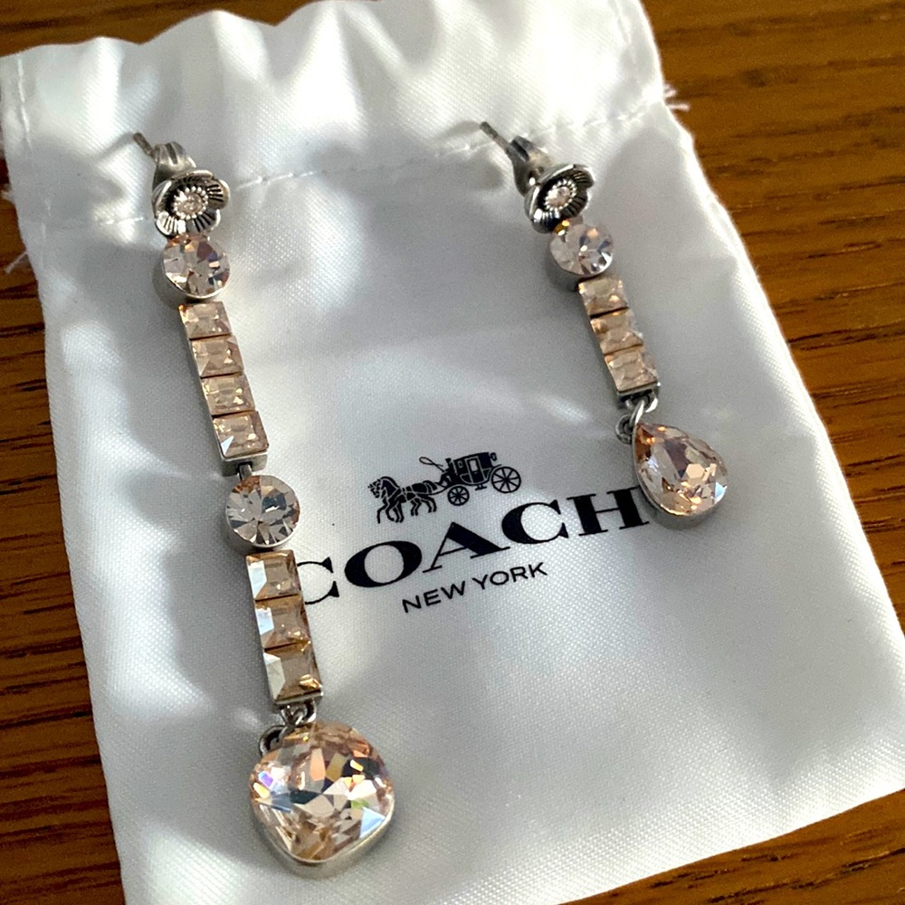 Coach irregular earrings with Swarovski crystals